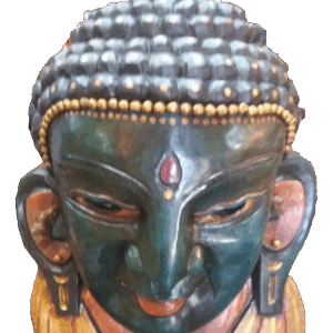 budha mask with beeds