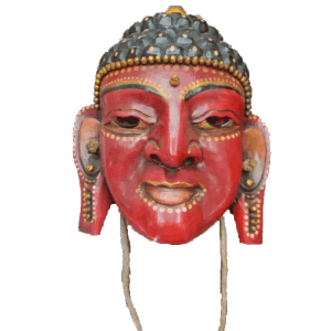 budha mask with beeds