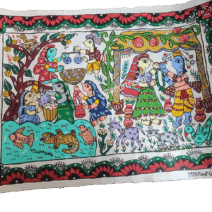 Radha Krishna Vibrant Folk Painting