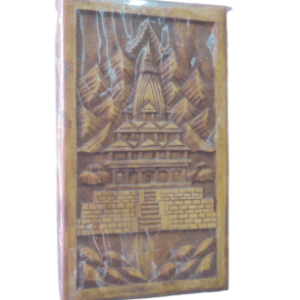 Krishan Temple of Nepal wood carving wall hanging with table stand
