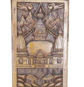 Swayambhu wood carving wall hanging with table stand