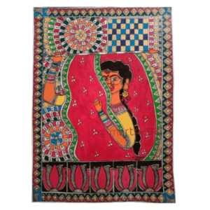 Woman with Lotus Motifs
