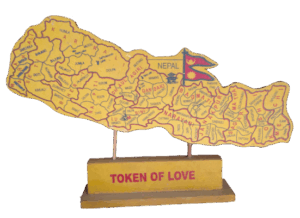 Nepal Wooden Map with stand