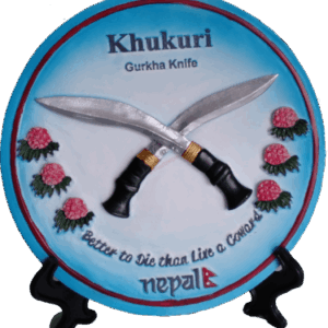 Ceramic Plate With Gurkha khukuri Knife