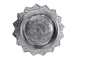 Thai Sliver Coated Aluminium Traditional Tray With Pedestal