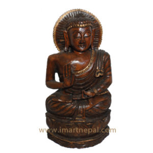 red wooden buddha