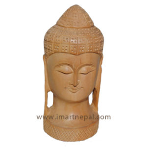 Wooden Buddha Face Statue