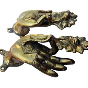 Flower Hand Door Handle Pair