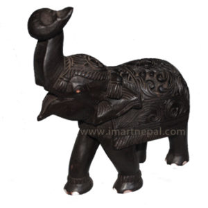 Wooden Elephant w/ High Trunk