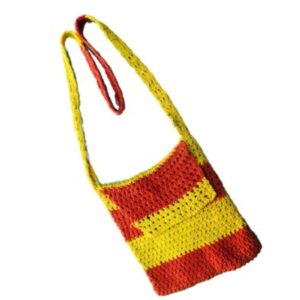 Striped Yellow and Red Hippie Bag