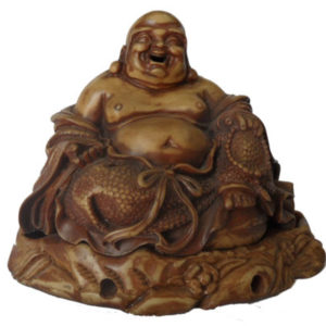Brown Ceramic Laughing Buddha