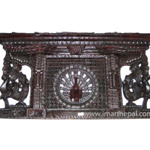 Traditional Wooden Peacock window