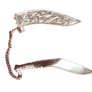 Silver khukuri Gorkha knife coat pin size