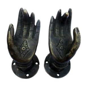 Small Hand Shaped Door Handle Pair
